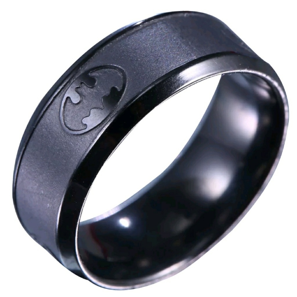 Black stainless Steel Batman ring